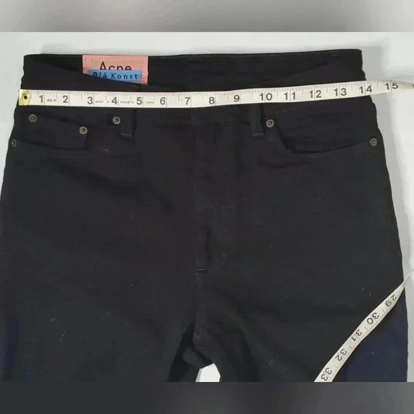 Acne Studio Bla Konst Black High Rise Stretchy Denim Jean Sz W28xL30 US - Picture 5 of 11